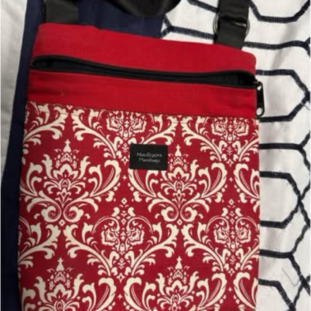 Madison Crossbody Bag in Red and White
